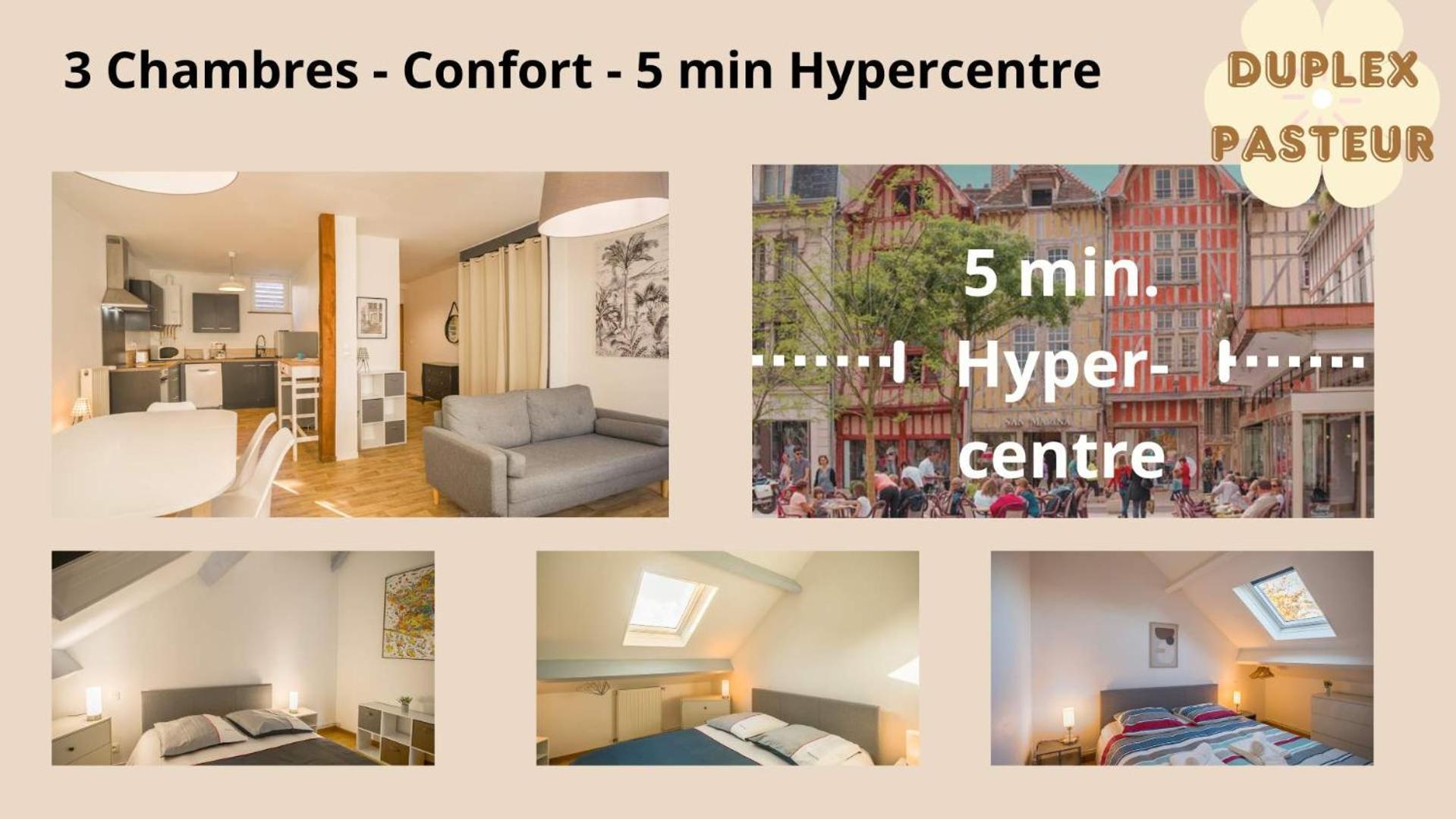 Le Duplex Pasteur - 5 Min Hypercentre - Ideal Groupe - Parking Gratuit Troyes Luaran gambar